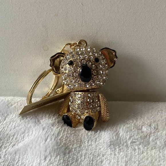 Natasha Accessories - Articulated Koala Rhinestone and Gold Key Chain and Bag Charm